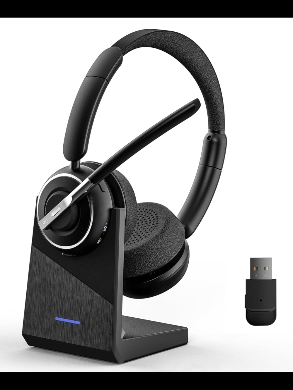 PRANCYBT WIRELESS BLUETOOTH HEADSET w/ MIC KH120M NOICE CANCELING CHARGING BASE